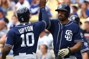 Justin Upton’s slam, 6 RBIs lead Shields, Padres over Dodgers